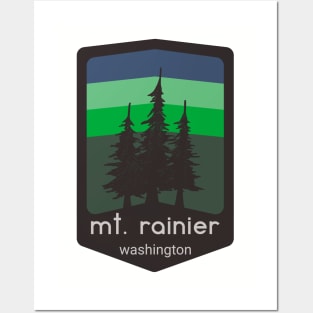 Mt. Rainier, Washington Patch Logo Apparel Posters and Art